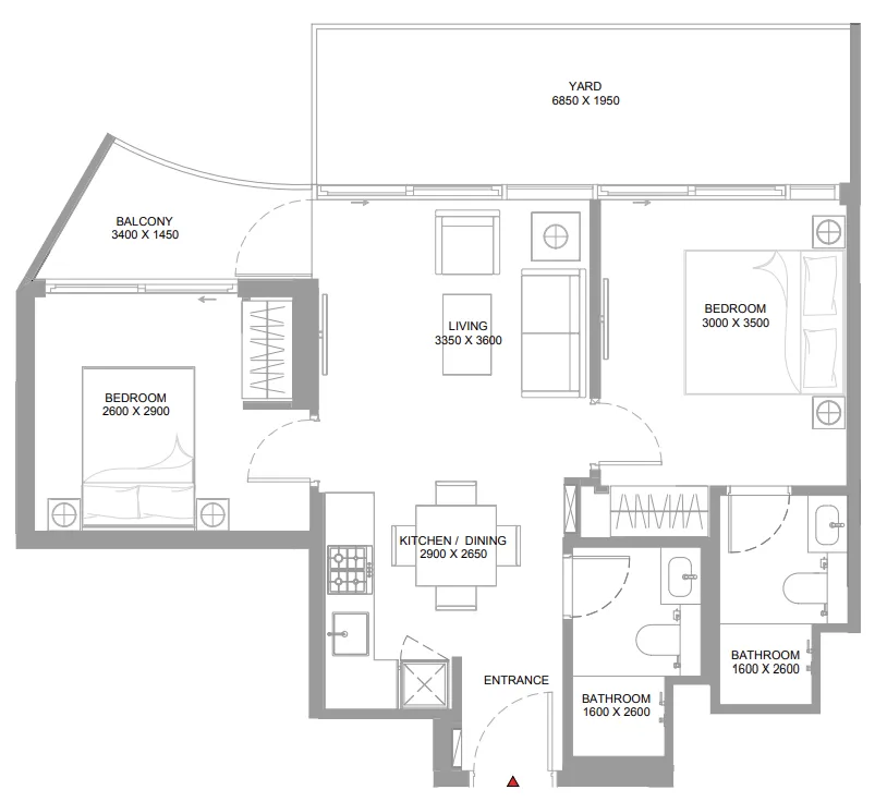 2 bedroom layout