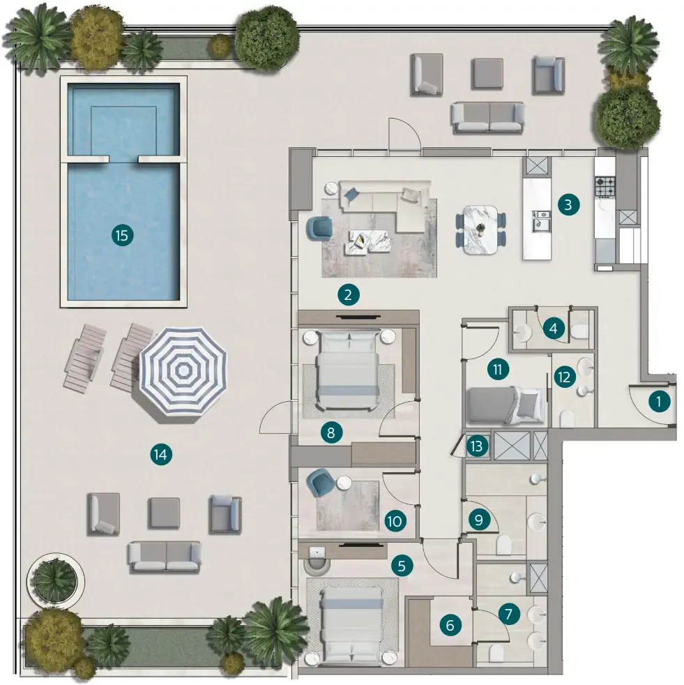 2 bedroom layout