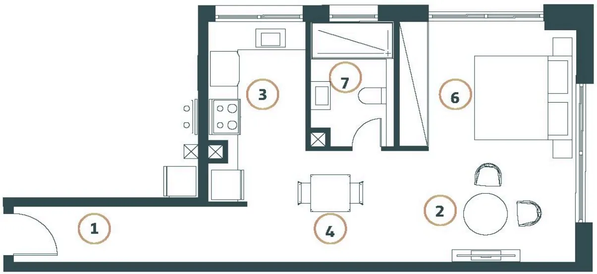 0 bedroom layout