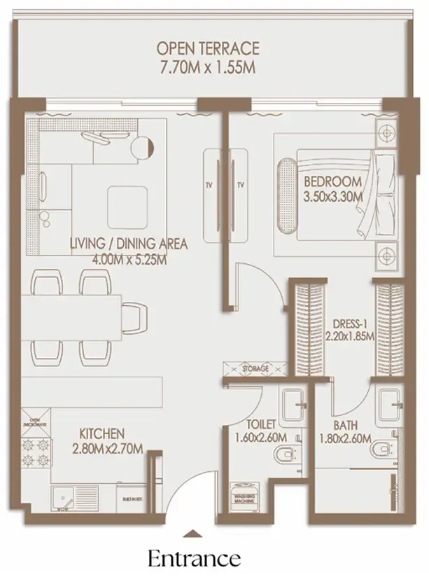 1 bedroom layout