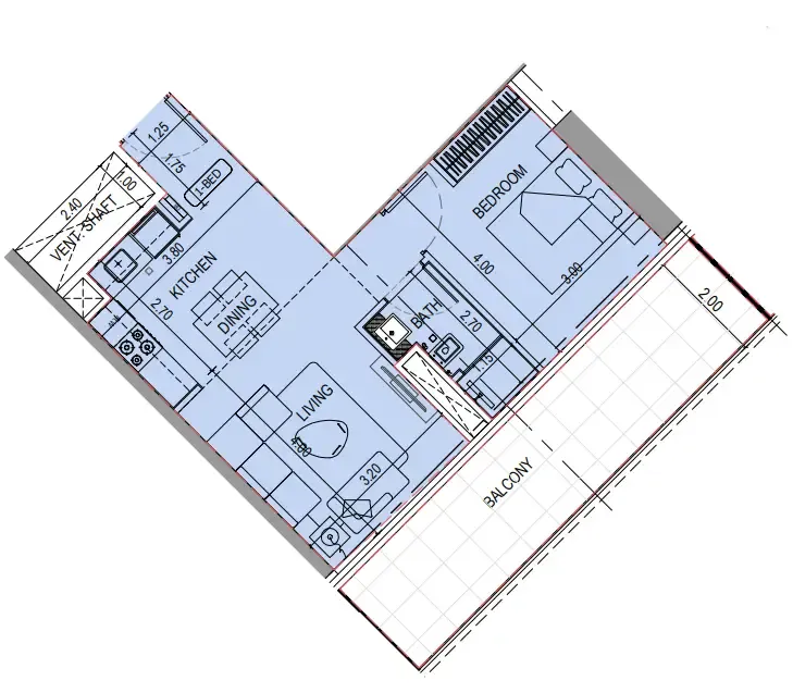 1 bedroom layout
