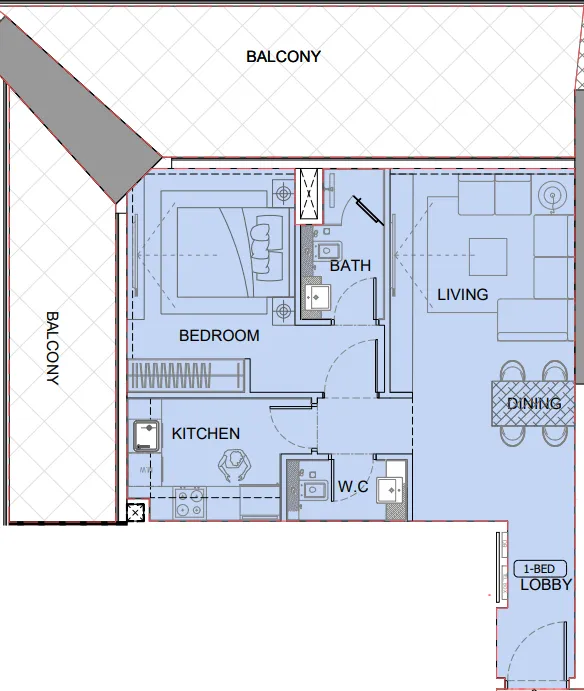 1 bedroom layout