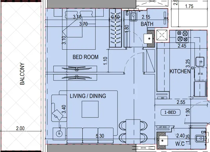 1 bedroom layout