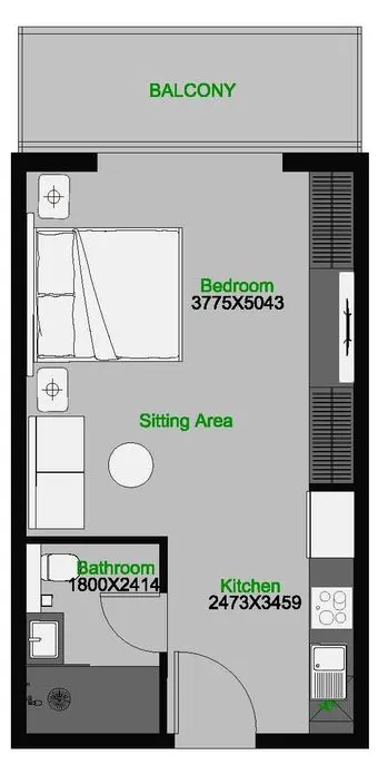 0 bedroom layout