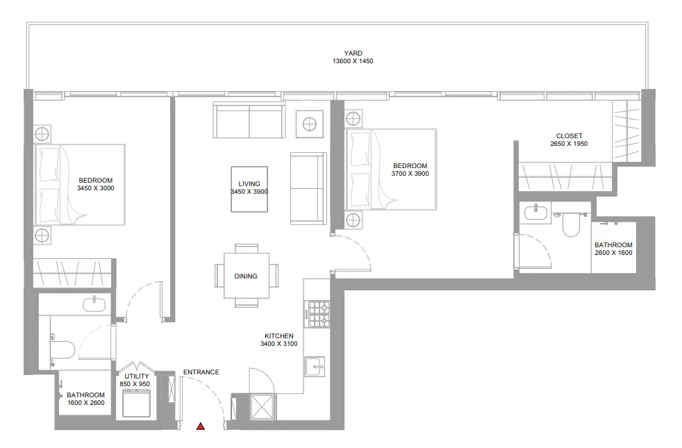 2 bedroom layout