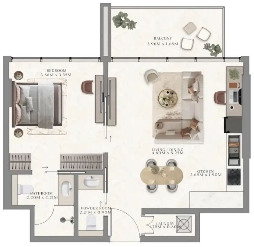 1 bedroom layout