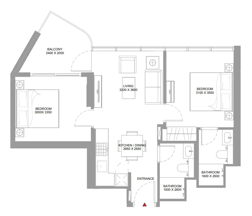 2 bedroom layout