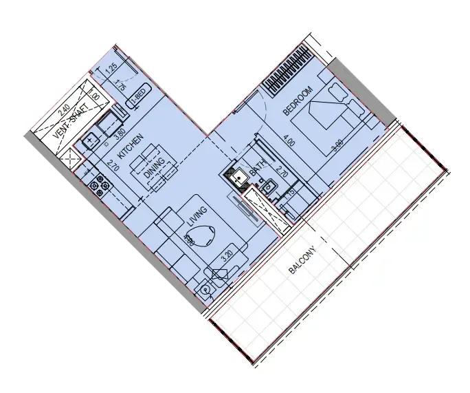 1 bedroom layout
