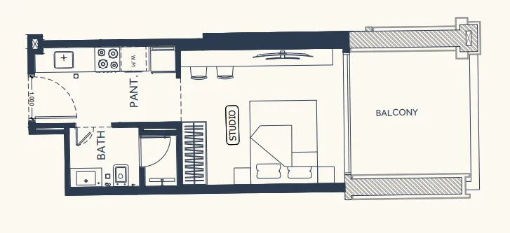0 bedroom layout