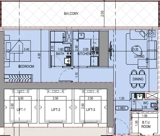1 bedroom layout