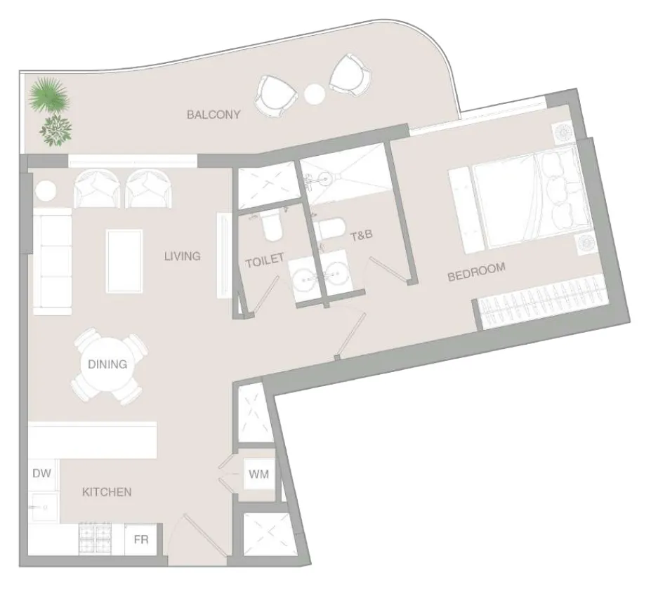 1 bedroom layout
