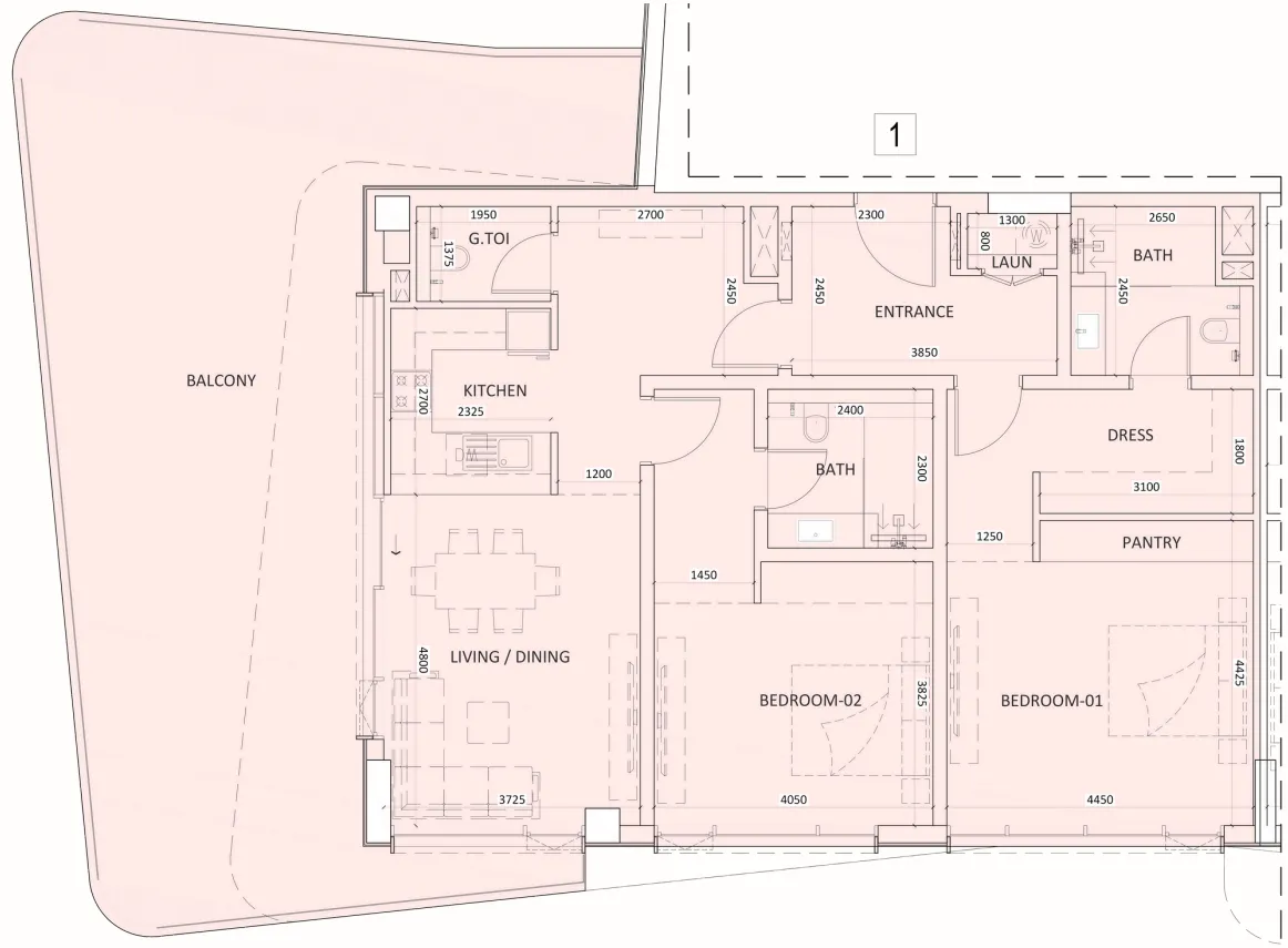 2 bedroom layout