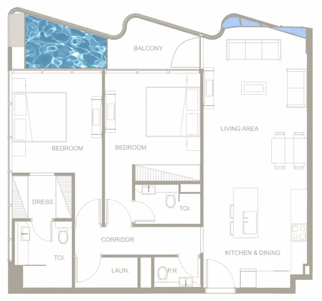 2 bedroom layout