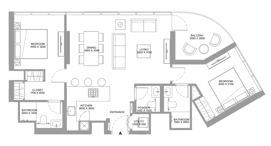 2 bedroom layout