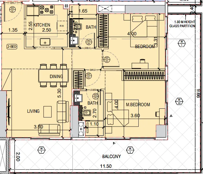 2 bedroom layout