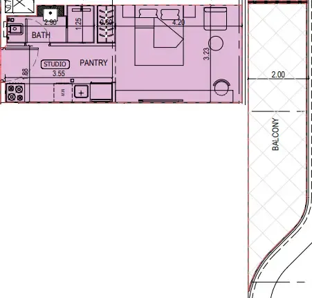 0 bedroom layout