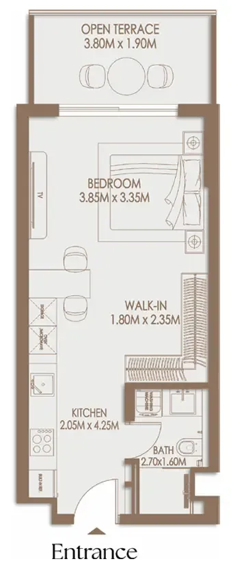 0 bedroom layout