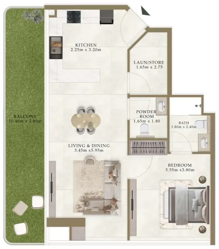 1 bedroom layout