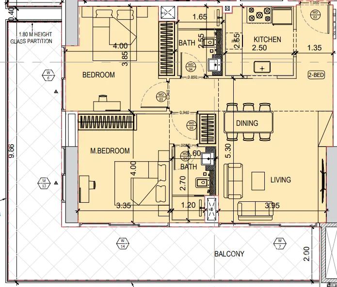 2 bedroom layout