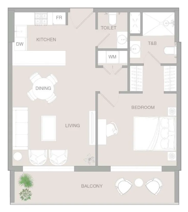 1 bedroom layout