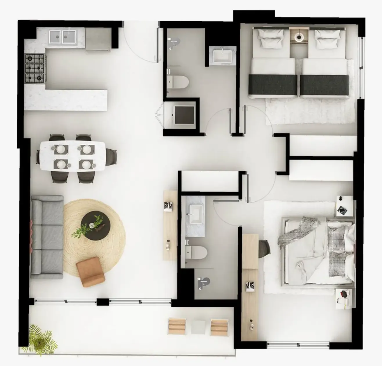 2 bedroom layout