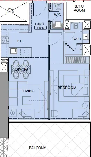 1 bedroom layout