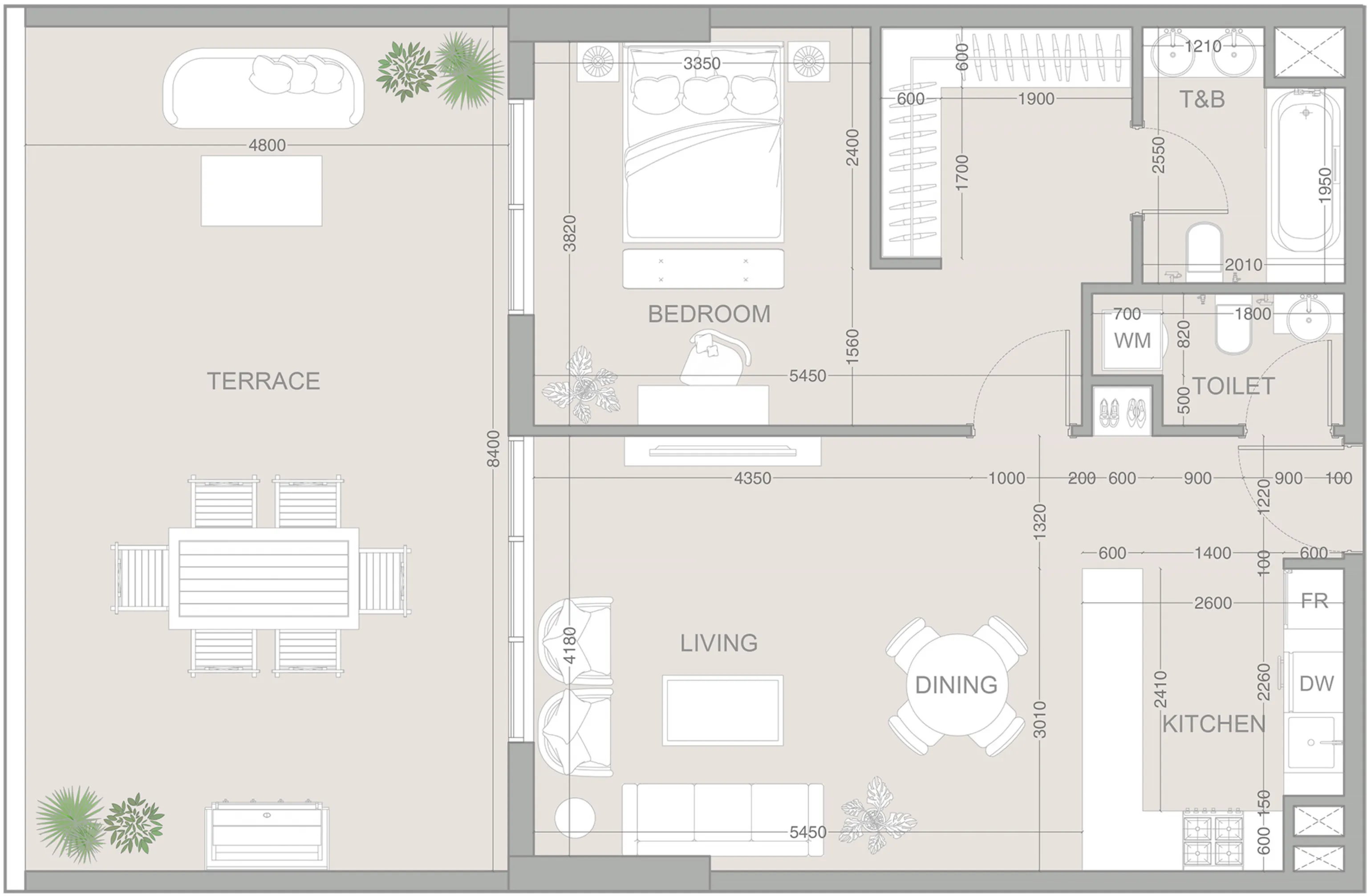 1 bedroom layout