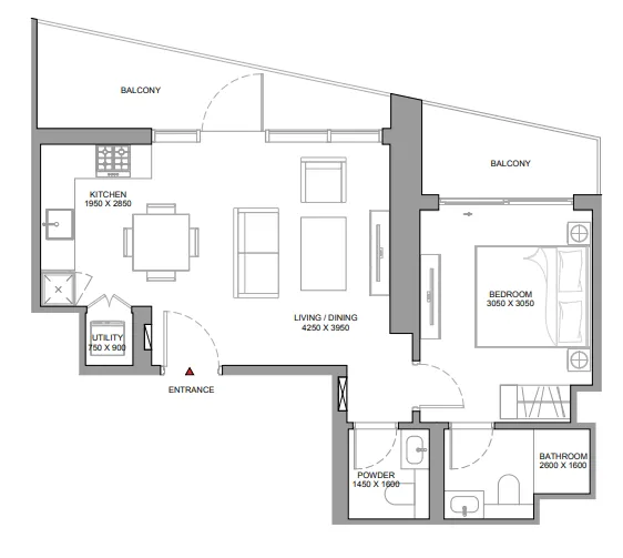 1 bedroom layout