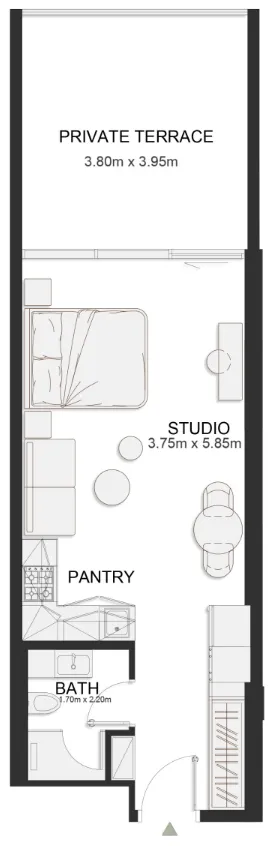 0 bedroom layout