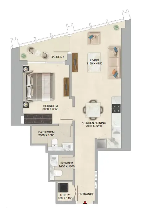 1 bedroom layout