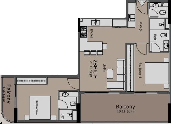 2 bedroom layout
