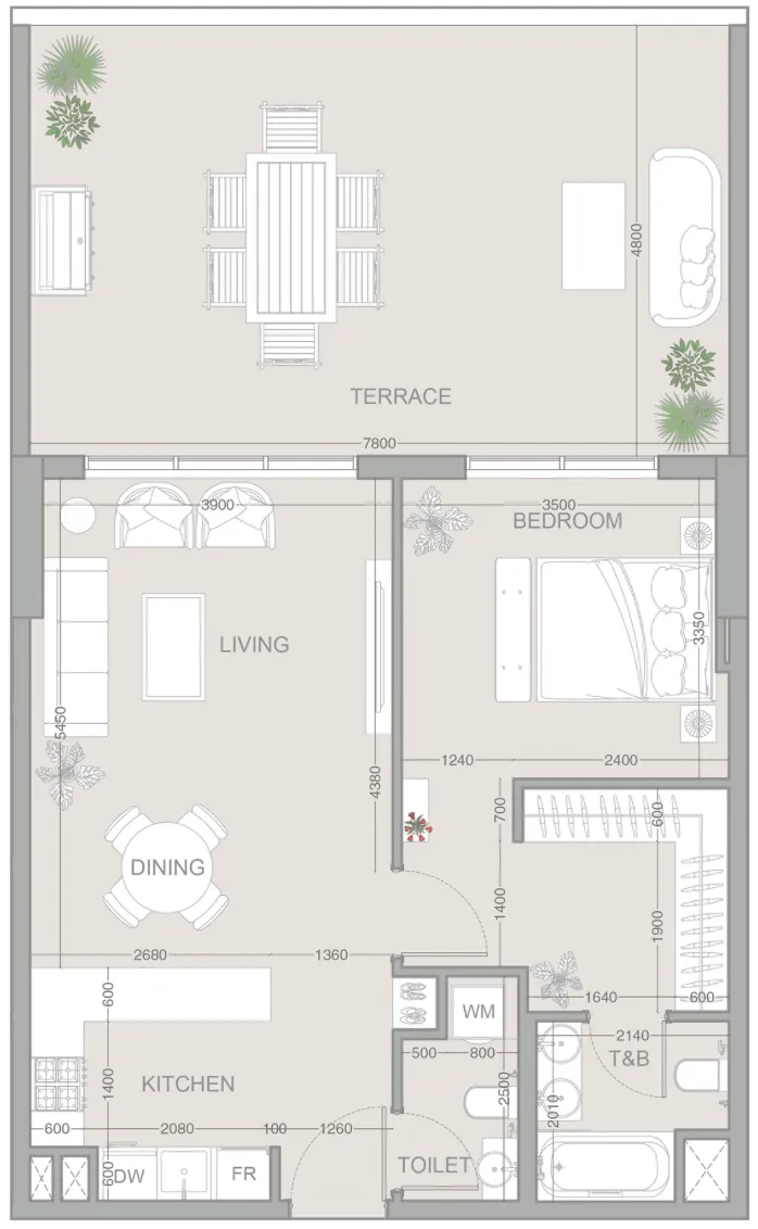 1 bedroom layout