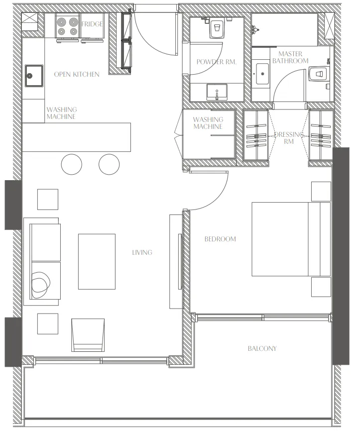1 bedroom layout
