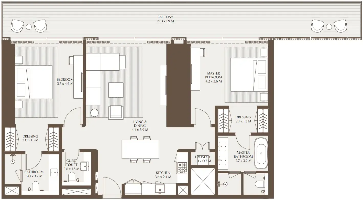 2 bedroom layout