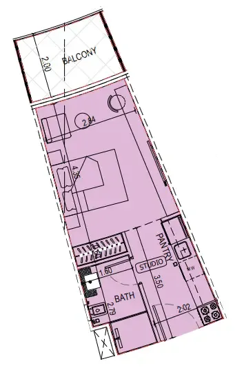 0 bedroom layout