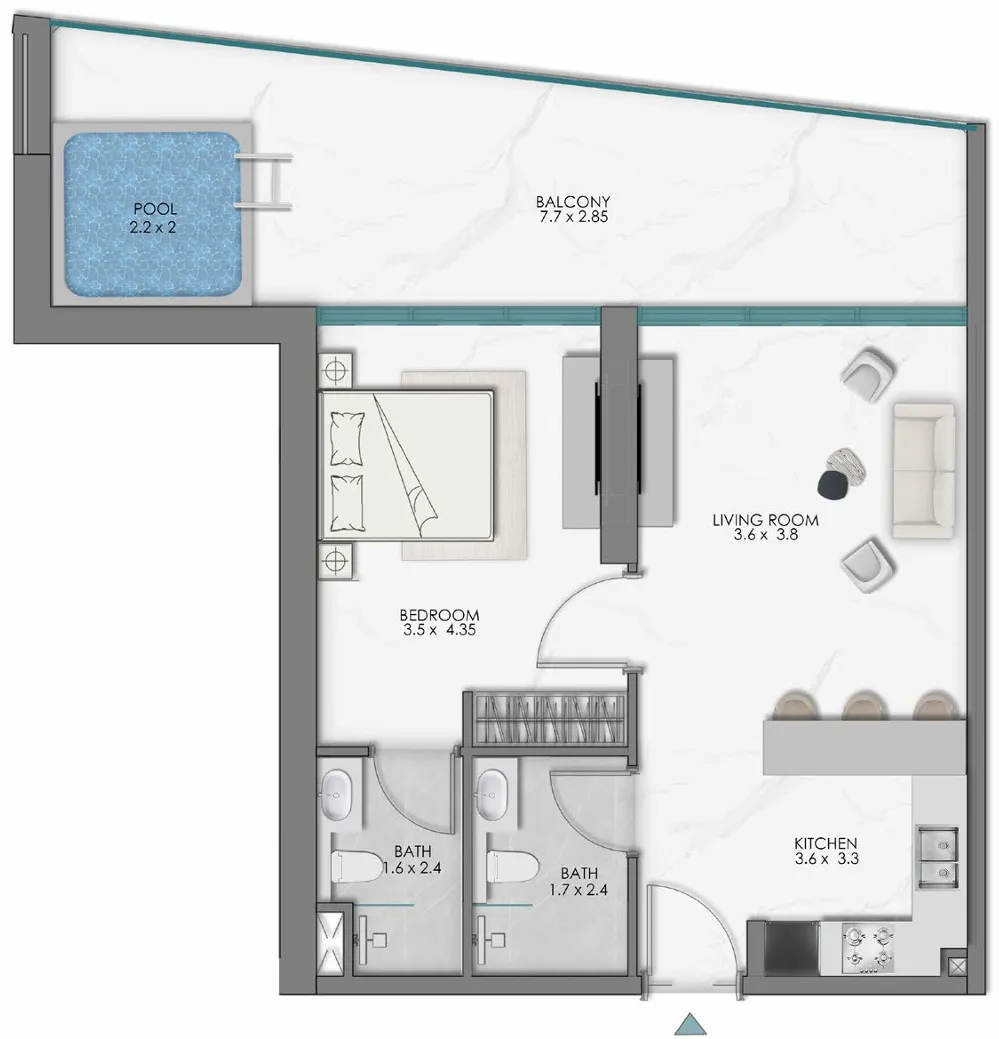 1 bedroom layout