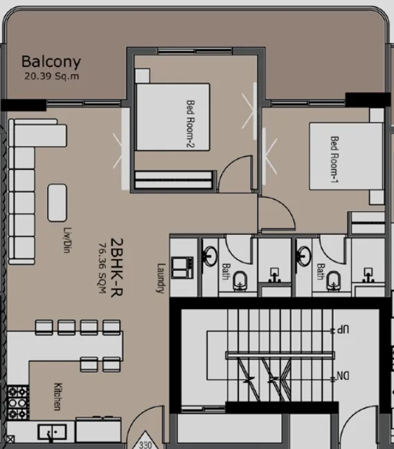2 bedroom layout