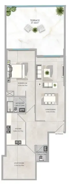 1 bedroom layout