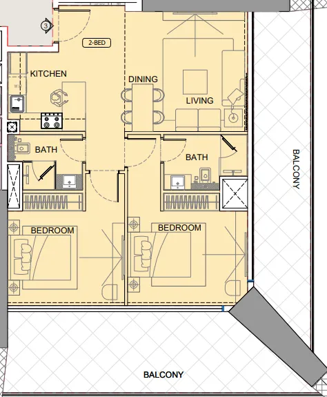 2 bedroom layout
