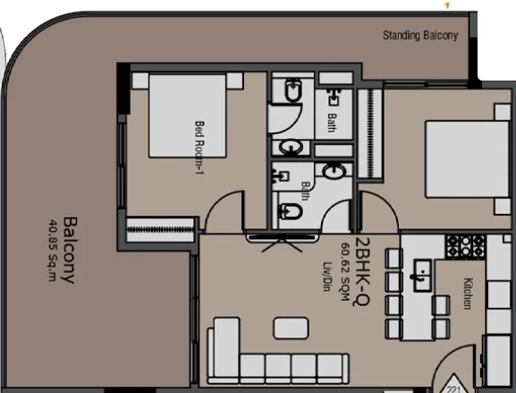 2 bedroom layout