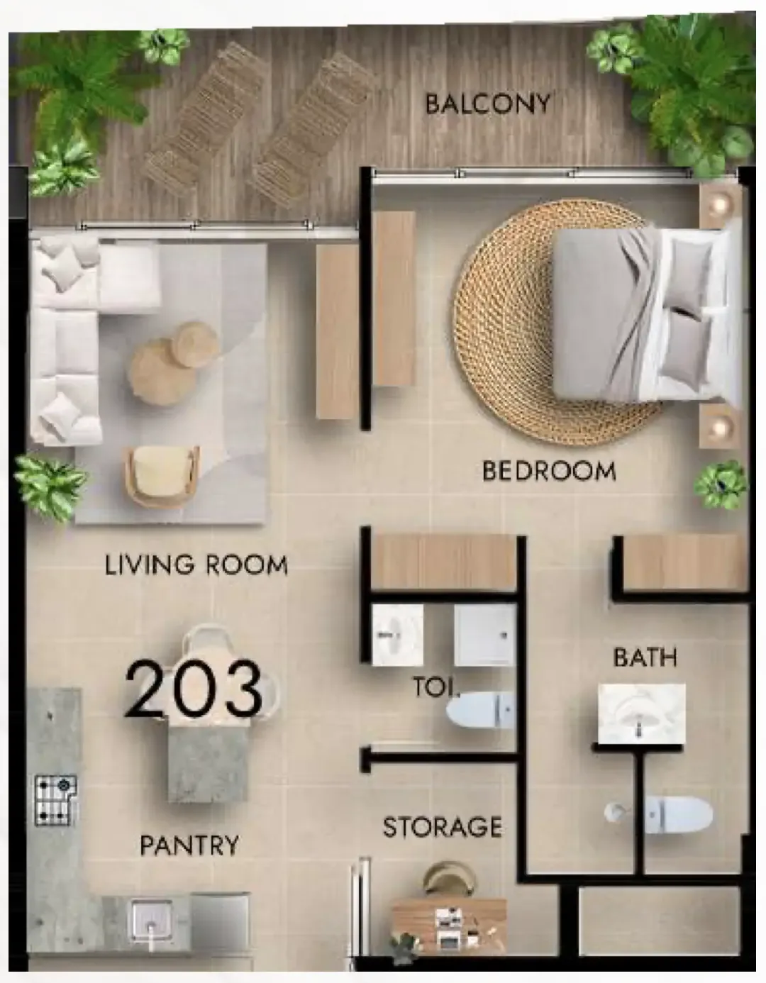 1 bedroom layout