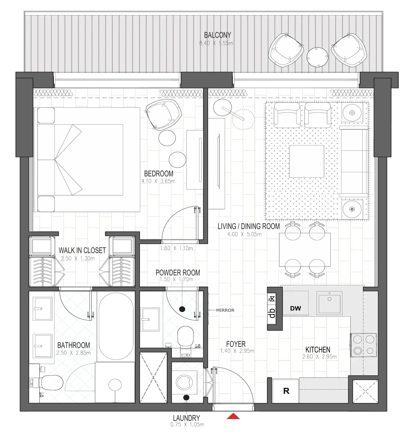 1 bedroom layout