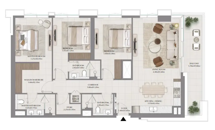 3 bedroom layout