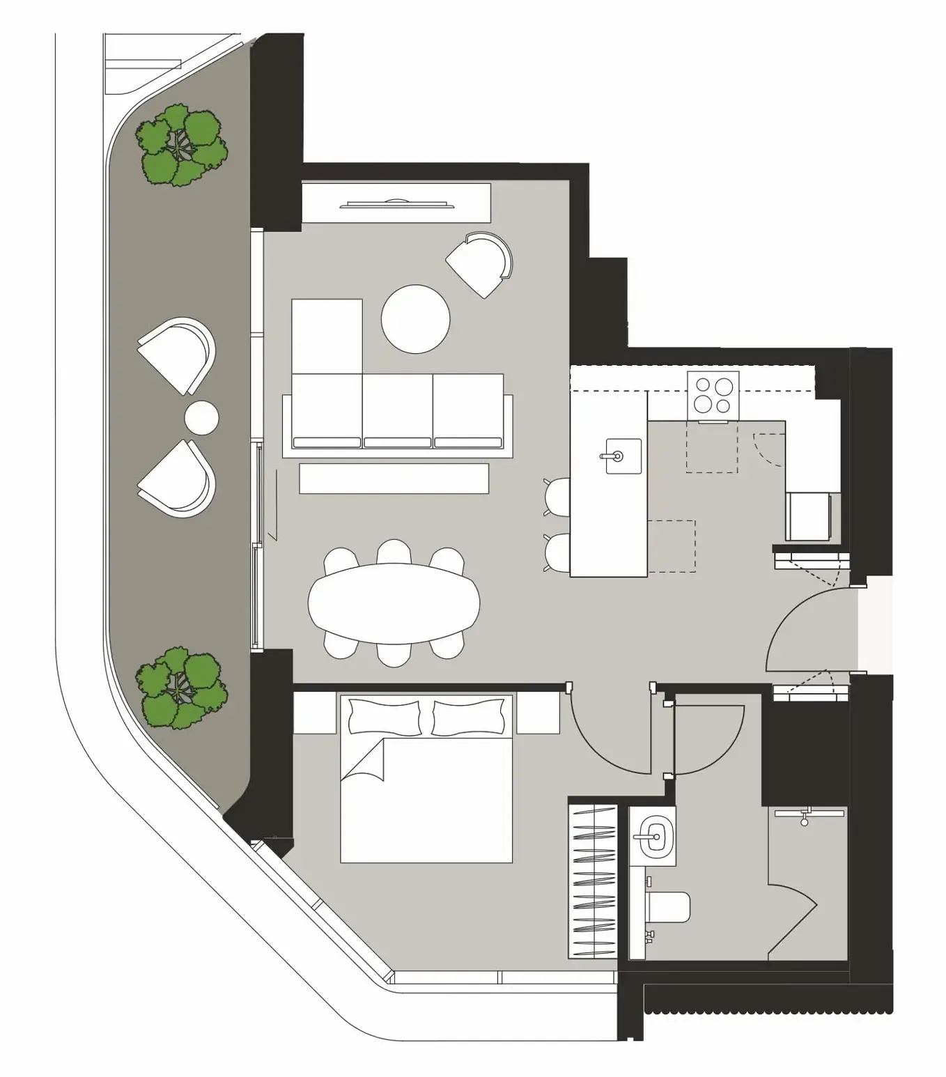 1 bedroom layout