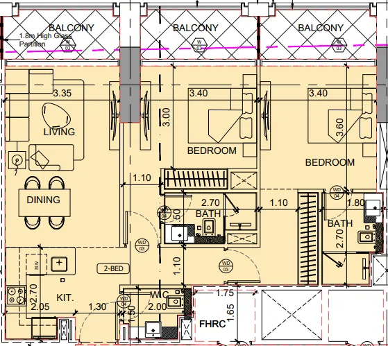 2 bedroom layout