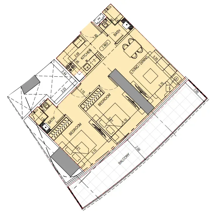 2 bedroom layout