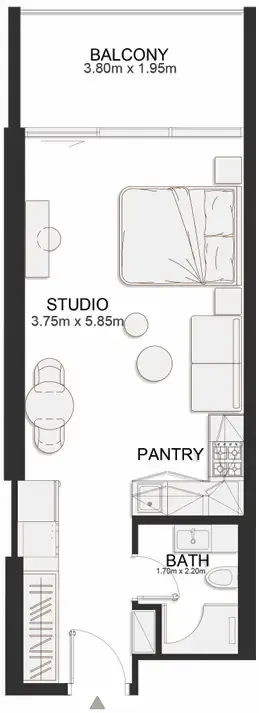 0 bedroom layout
