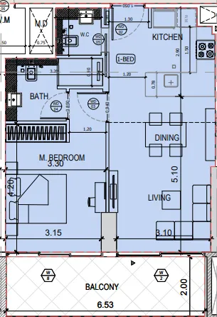 1 bedroom layout