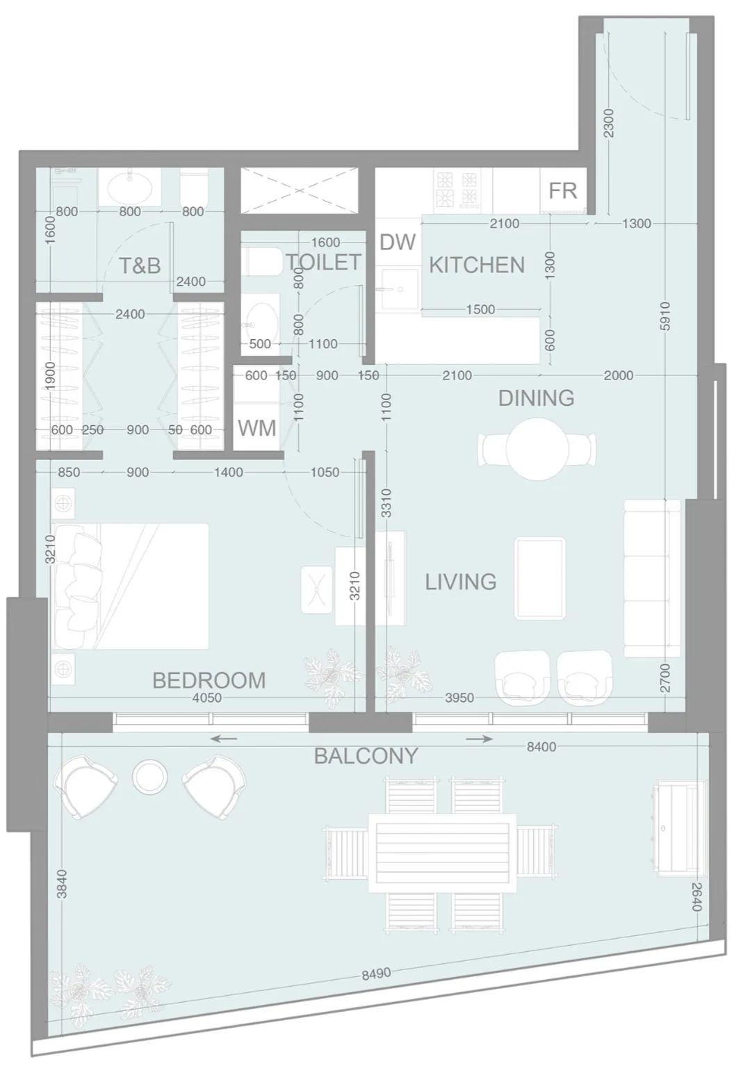 1 bedroom layout