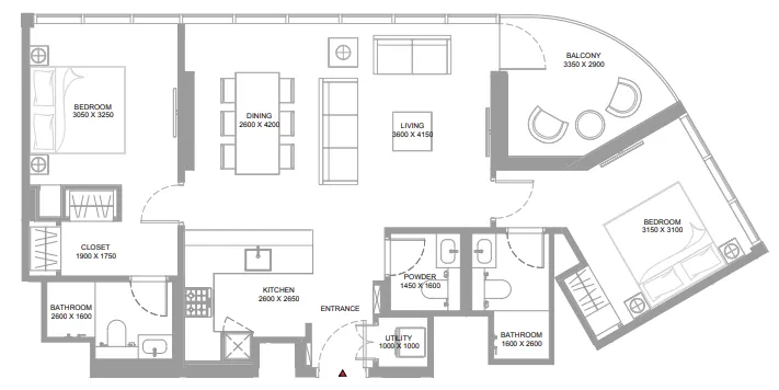2 bedroom layout